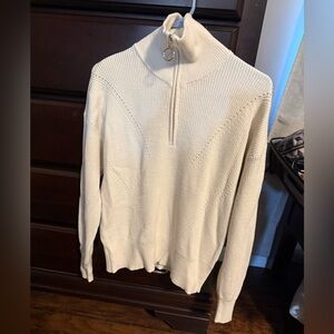 Like new! Cozy Zip-Up Cream Sweater